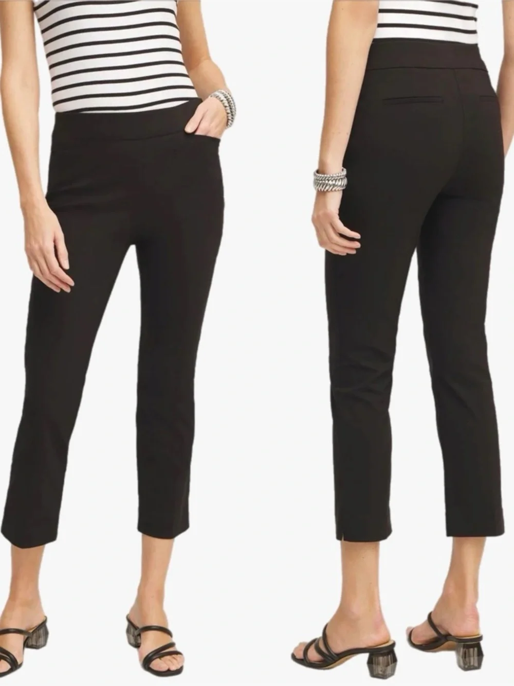 NWT Chico’s So Slimming Crop Brigitte Slim Leg Black Women’s Size 12 Chicos 2 - Picture 1 of 7